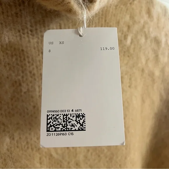 NWT & Other Stories Mohair Turtleneck Sweater Tan - Picture 9 of 10